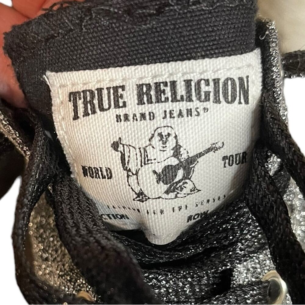 TRUE RELIGION Janis Black Glitter Chunky Sneaker Lace Up Women's Size‎ 6 - Picture 7 of 10